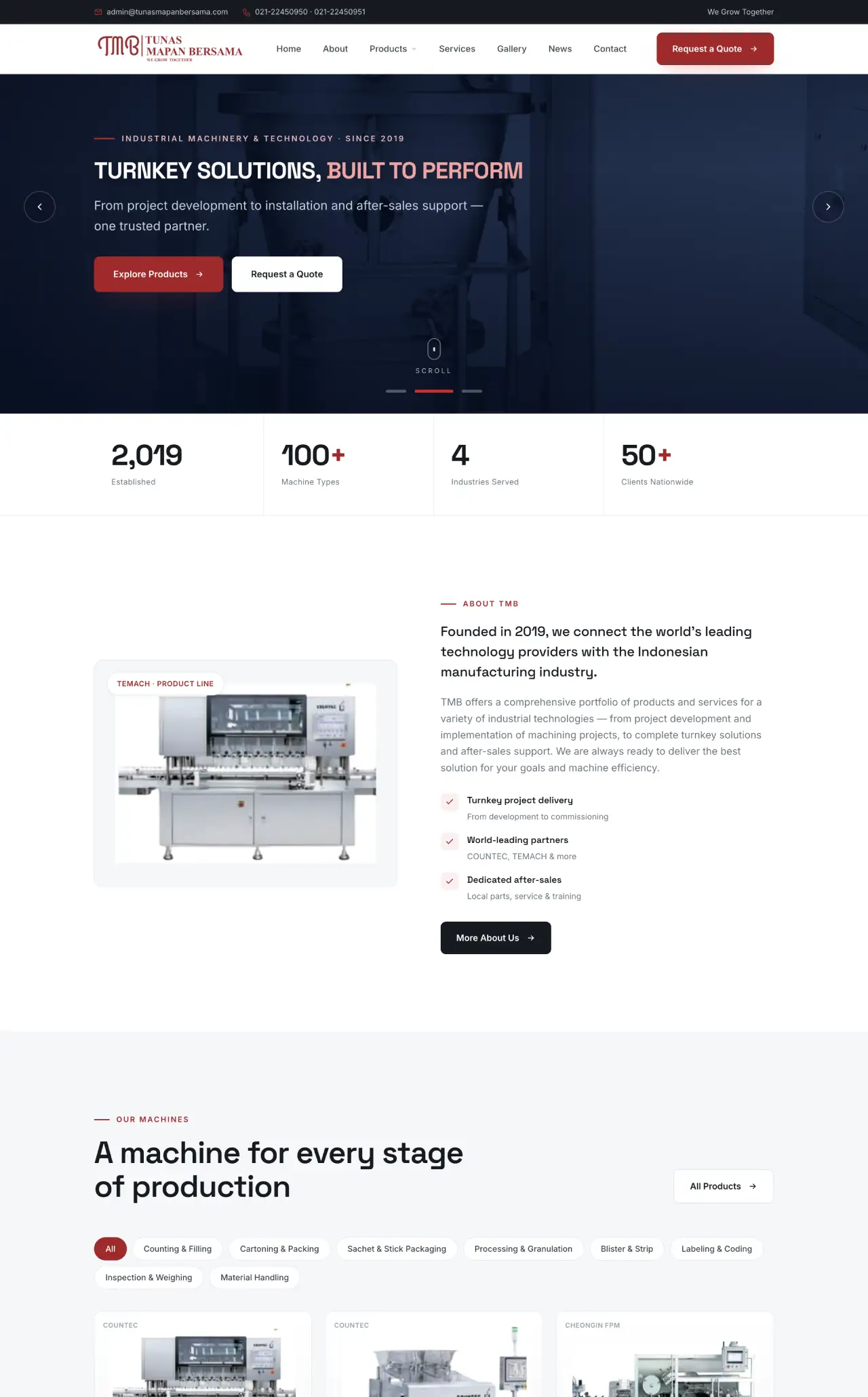 Tampilan desain Machinery